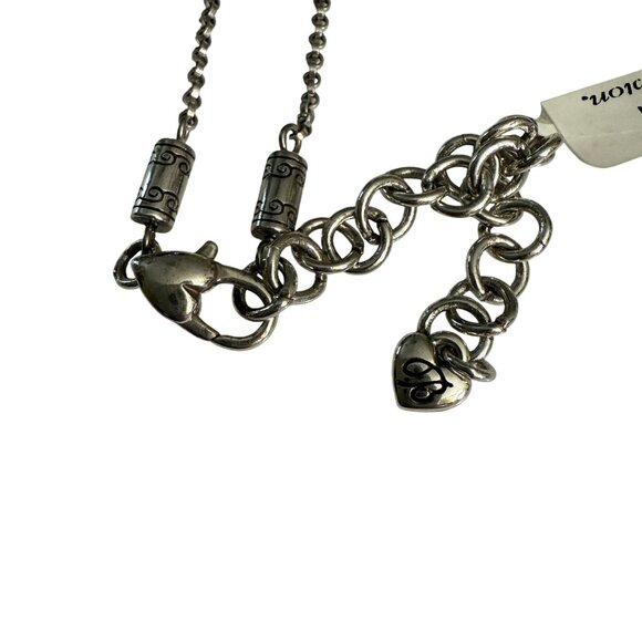 NWT Brighton Mayan Silver Tone Long Necklace With Decorative Beads Adjustable - Picture 12 of 12